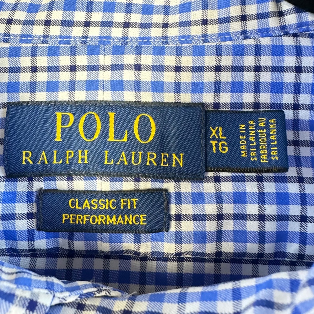 Polo Ralph Lauren Mens XL Classic Fit Performance Gingham Button Down Shirt Blue - Picture 3 of 7
